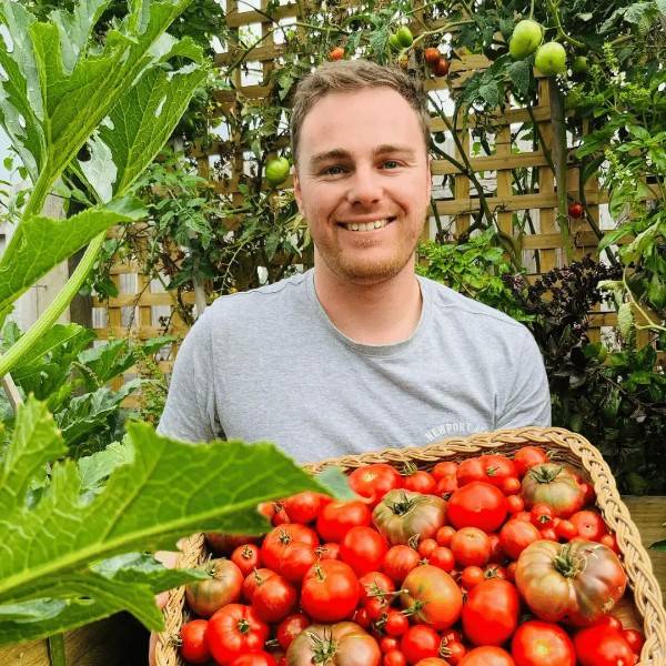 Fresh homegrown vegetables harvested from an heirloom seed garden