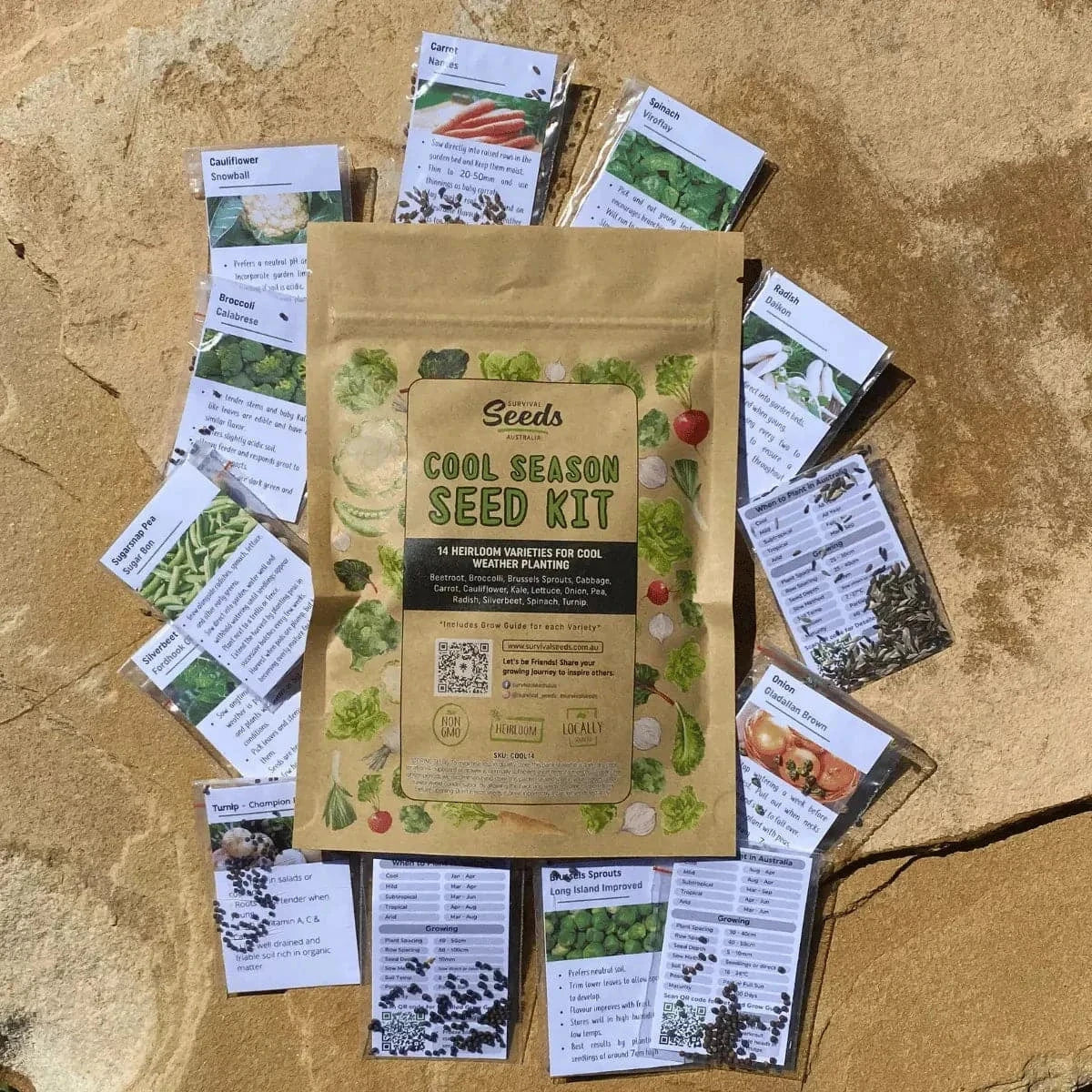 Autumn and Winter Vegetable Seed Kit on table