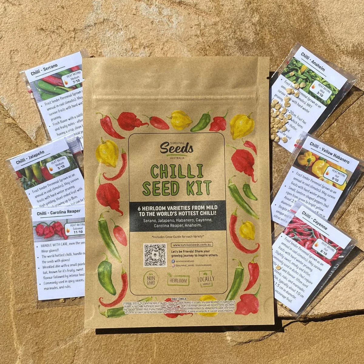 Chili Seeds Kit on table