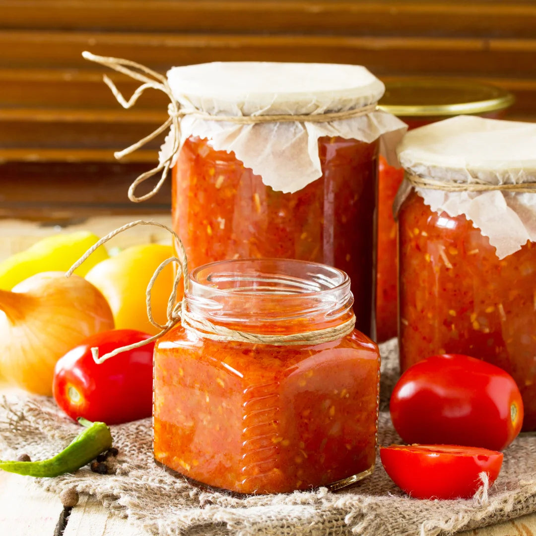 crushed tomatoes in jar