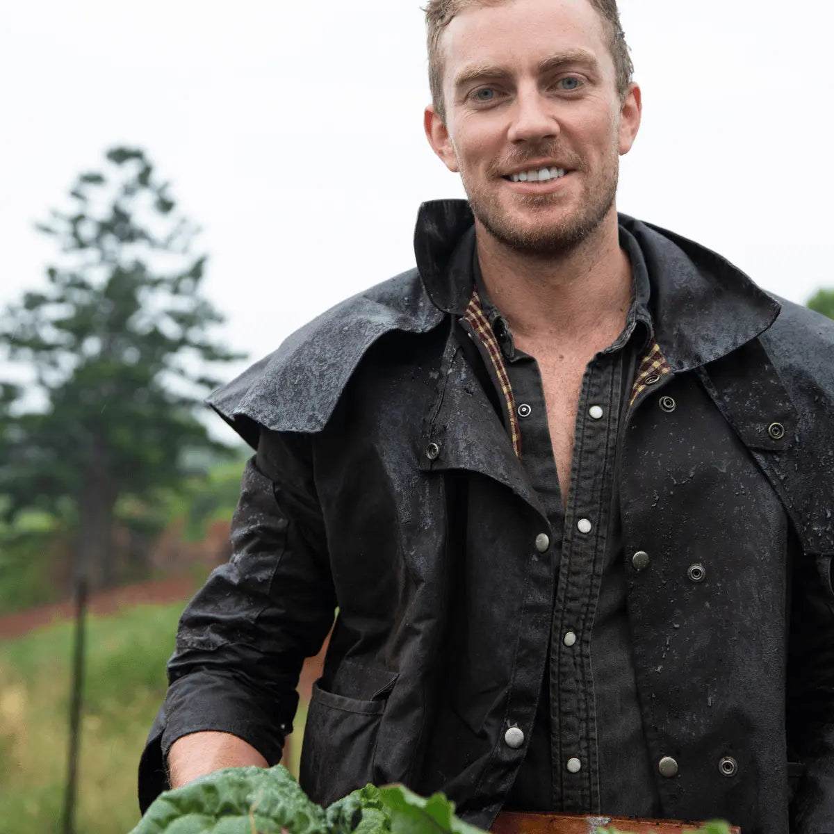 man holding vegetable