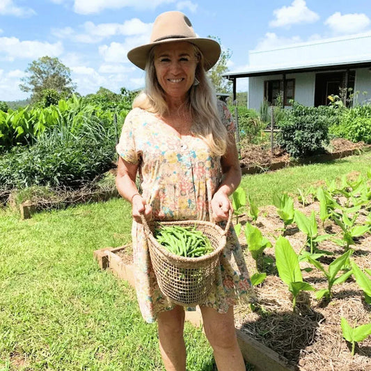 Woman holding beans