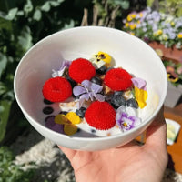 Heirloom Edible Flowers in bowl