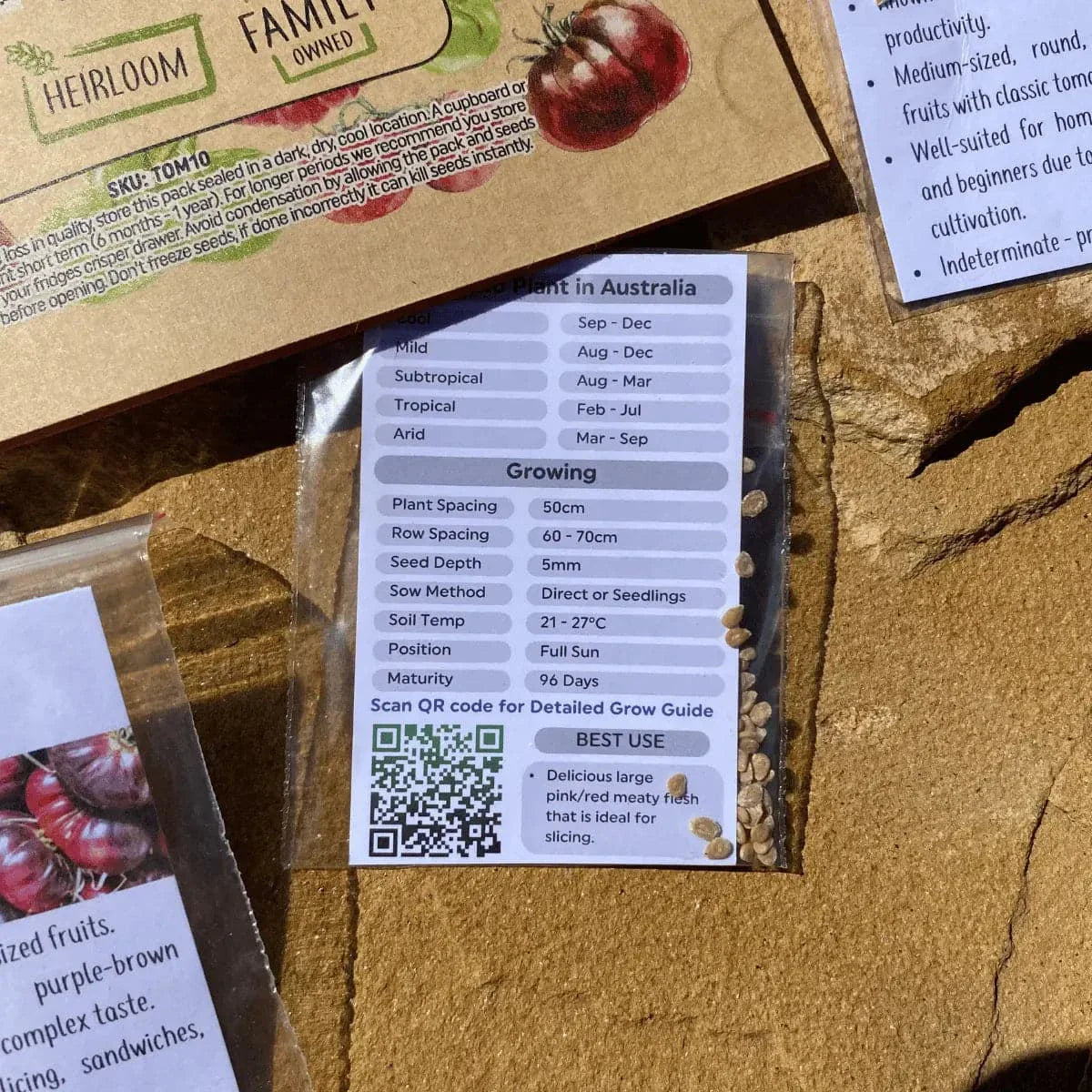 tomato seeds information on packet