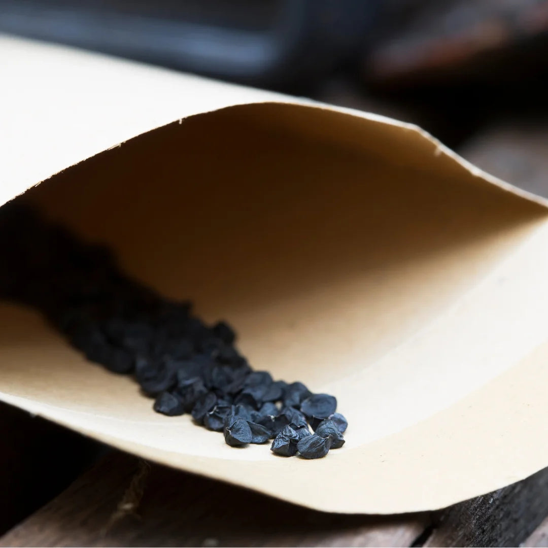 black seeds in envelope